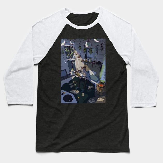 Modern Male Witch Baseball T-Shirt by Brenna-Ivy Art